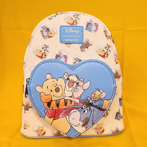 Loungefly Disney Winnie The Pooh Heart Hugs Cuddles Soft Tag Mini Backpack NEW main image 7